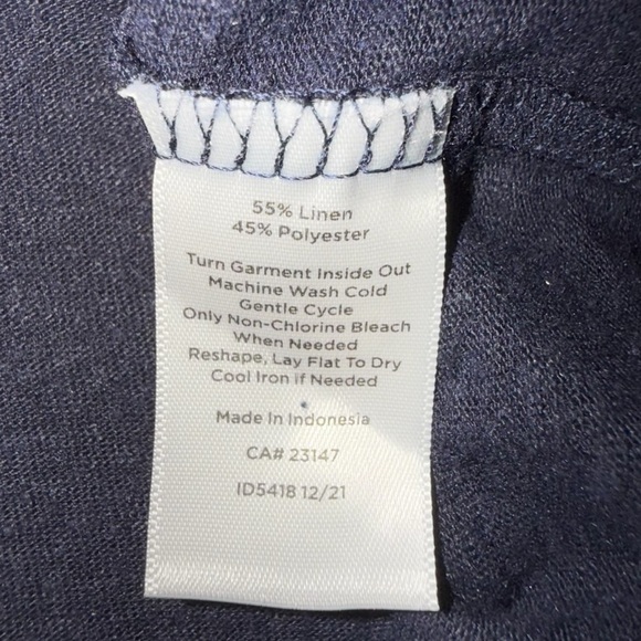 TALBOTS DROP SHOULDER V-NECK TEE - Plus 1X Indigo Blue - Picture 10 of 12